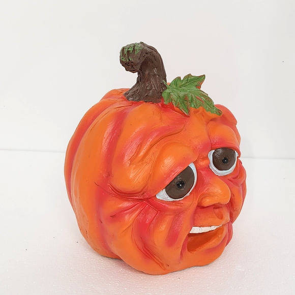 NEW! Collections Etc Expressive Pumpkins Halloween Table Top Décor Medium 8.5"H - Picture 5 of 7